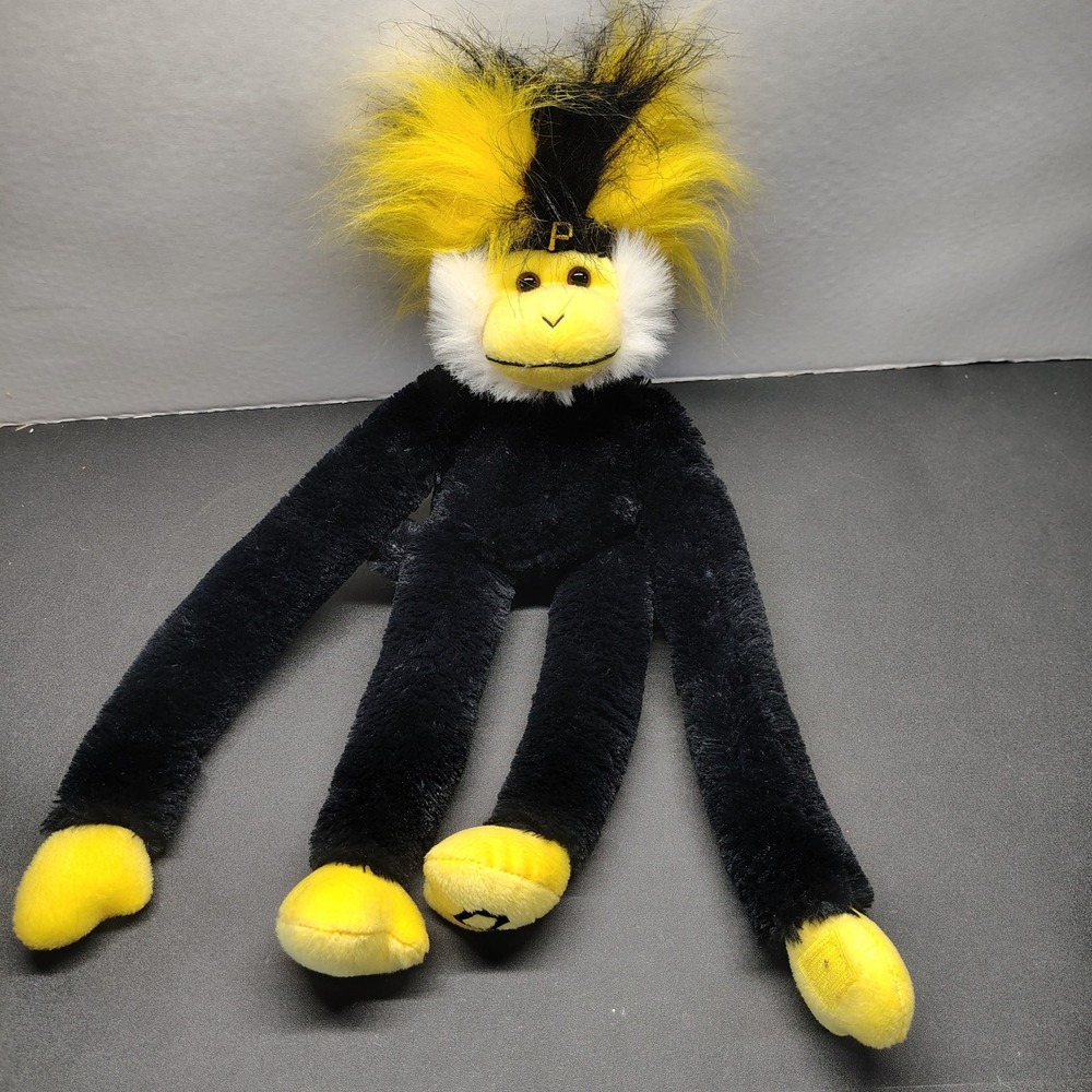 MLB Plush Monkey 18" Black Yellow (Pittsburgh Pirates Baseball Souvenir)